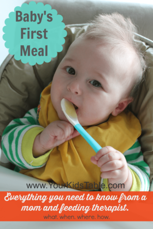 The when, what, and how of introducing baby food from a feeding therapist and mom. Find out the best first foods and what to do at your baby's first meal.