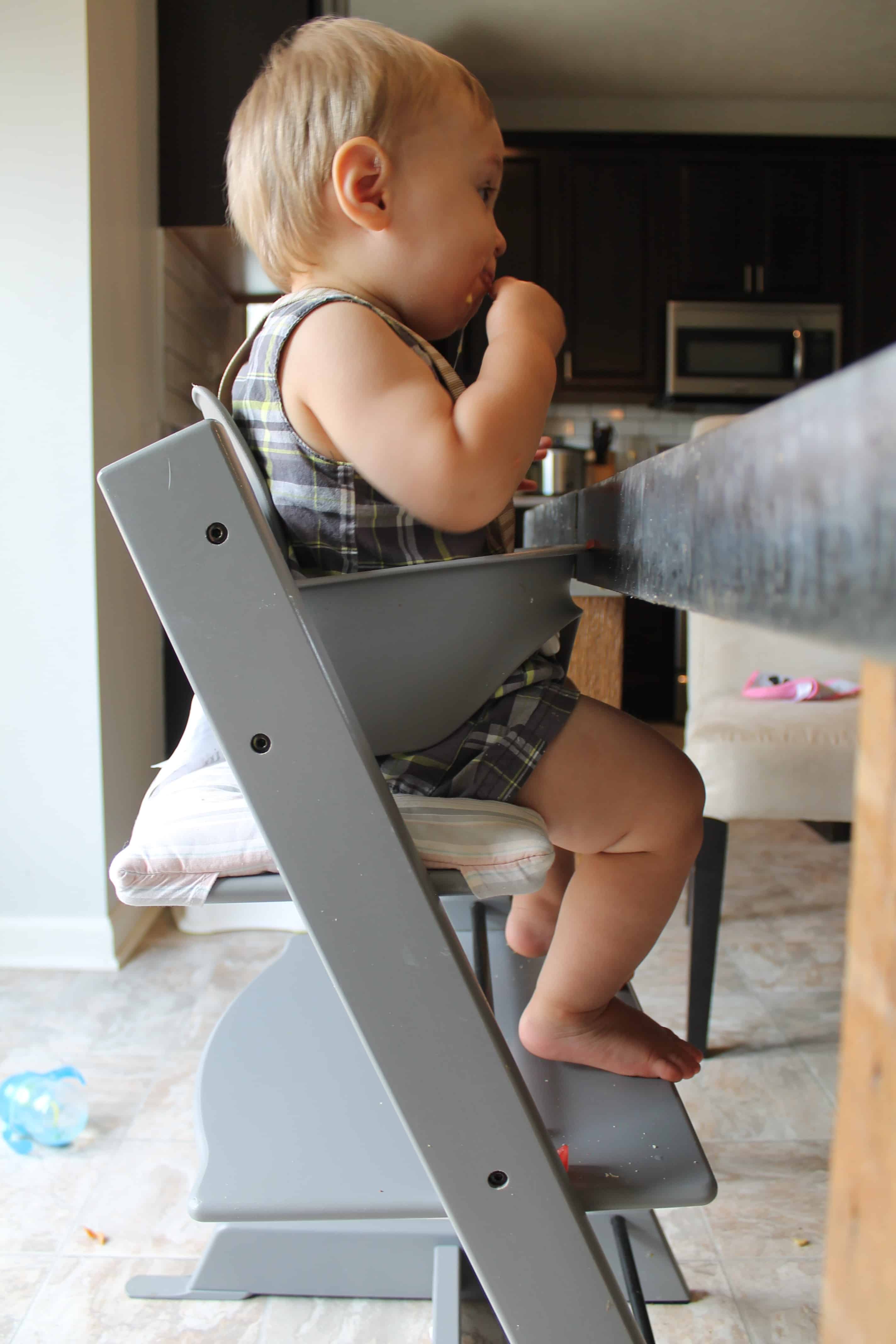 baby eating chair table