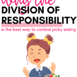 Learn how to use the division of responsibility to help improve picky eating, whether you have a toddler, kid, or teen. Plus, strategies to implement this picky eating strategy.