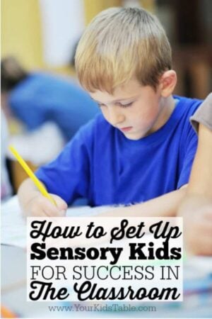Get a plan for your child with sensory needs from this pediatric OT and mom to help them succeed in school!