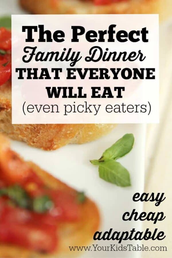 This meal is a life saver because its easy, fun, and cheap. Best of all, you can easily make sure everyone will eat it!