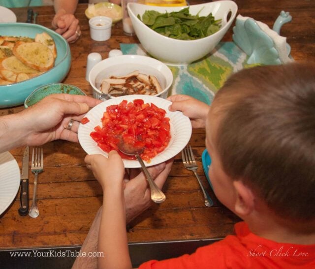 The power of serving foods family style is an amazing tool to help kids develop a healthy relationship with food, especially for picky eaters