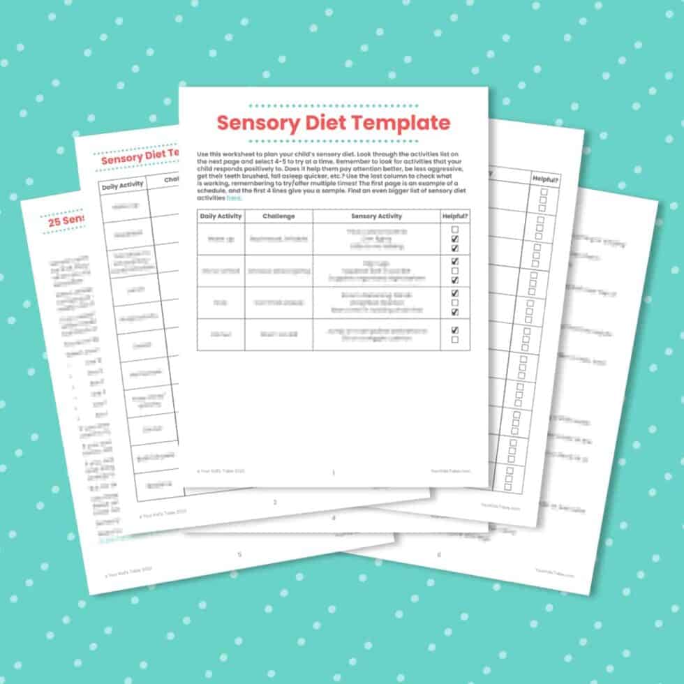 Create a Sensory Diet with this Template Free PDF