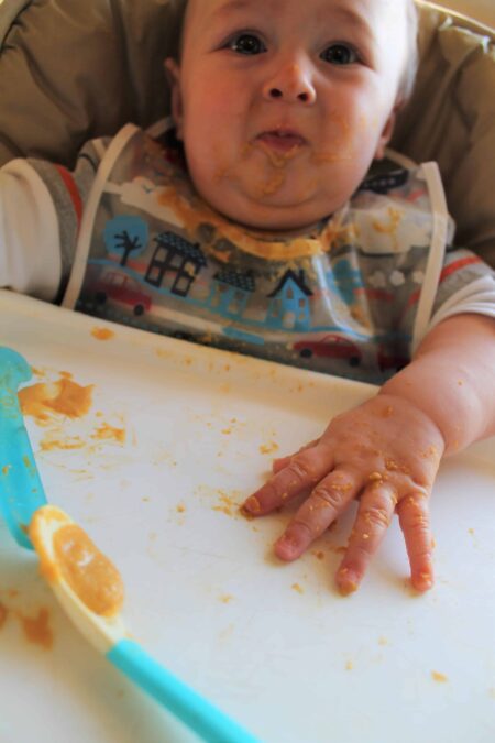 When your baby won't eat solids it can be stressful. Learn why your baby is refusing food and how to get them to eat solid foods with 7 simple steps! 