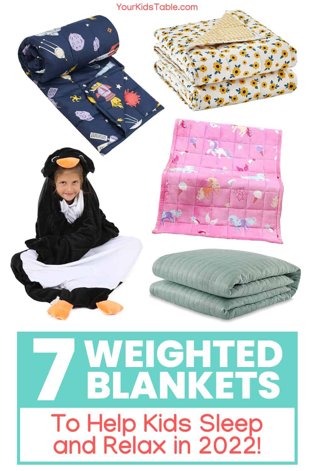 Children’s Weighted Blanket 142x102cm Heavy Sensory Sleep Relief Autism 
