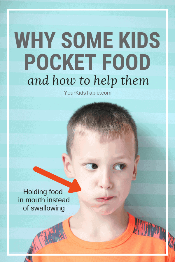 Learn exactly what pocketing food is, strategies to move past it, and why kids, toddlers, and even babies will pocket their food! #pickyeating #pickyeater #parenting #childdevelopment #sensory #kids #feeding 