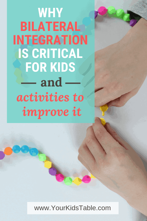 Learn what you, as a parent, need to know about bilateral integration and how it can affect your child's ability to write, read, and even pay attention in school. And, get over 13 easy bilateral coordination activities for your child. #bilateralintegration #bilateralintegrationactivities #occupationaltherapy #bilateralcoordination