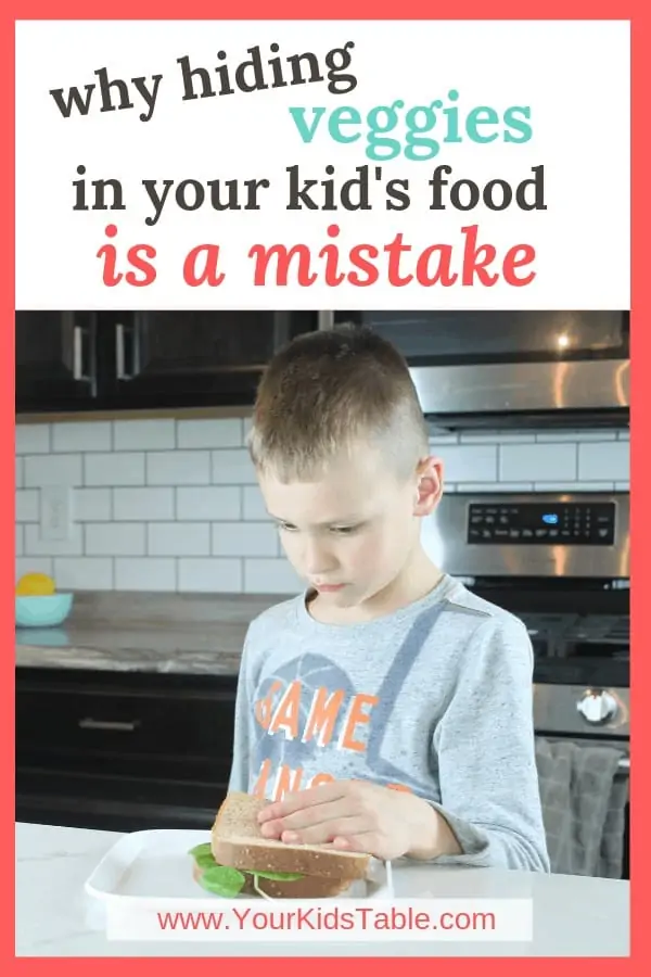 What if hidden veggie recipes caused more harm than good or kids eating? Find out what you can do instead to help teach your kid to enjoy vegetables throughout their whole life without making picky eating any worse than it already is. #hiddenveggies #hiddenveggierecipes #hiddenveggiesforkids #hideit