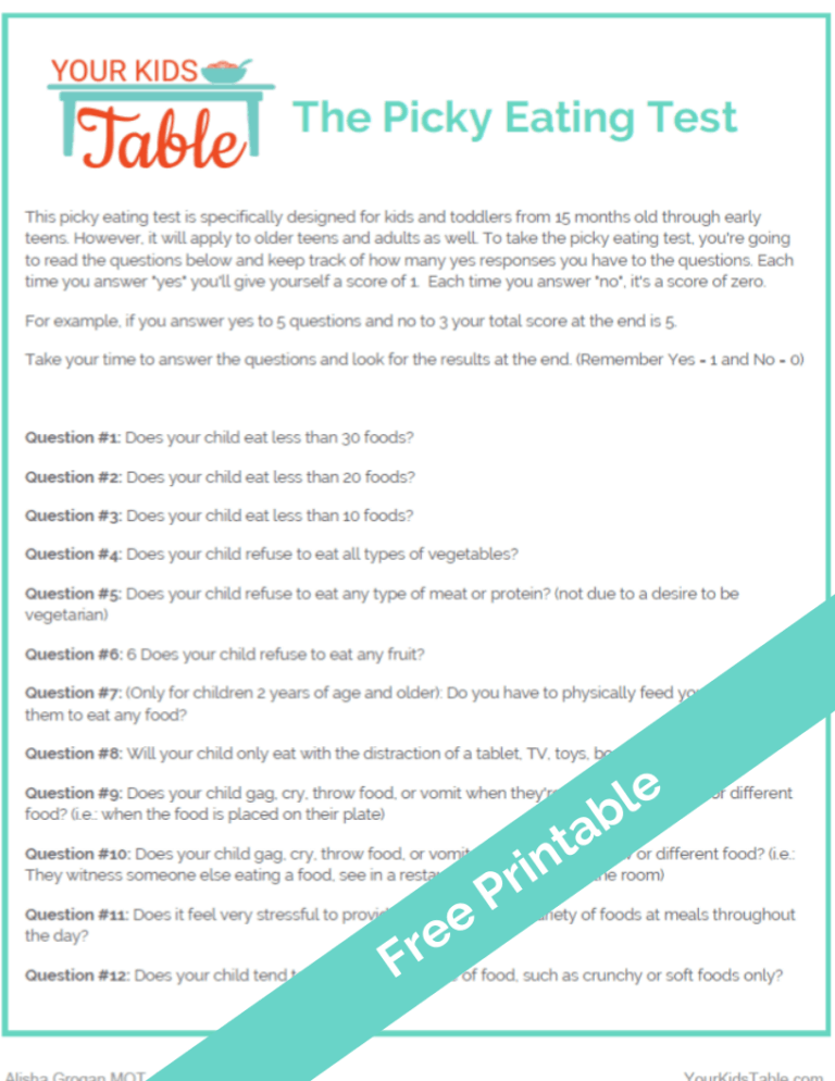 picky eating test Your Kid's Table