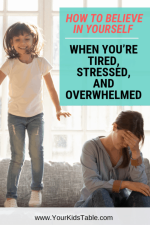 As parents, we often feel totally wiped out and pushed past our limit. How can we help our picky eater when we feel like that? Let me show you how to start believing you can help them learn to eat new foods... #overwhelmed #pickyeating #stressedout #pickyeatingishard #tiredofpickyeating