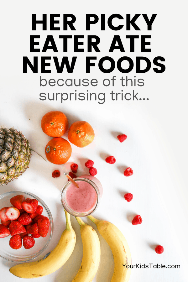 Learn what this mother of an extreme picky eater did to help her daughter learn to eat new foods and the surprising trick that made her fast track her progress!  #pickyeating #pickyeaters #pickyeaterskids #parentingpickyeaters #parentingtipsfortoddlerspickyeaters