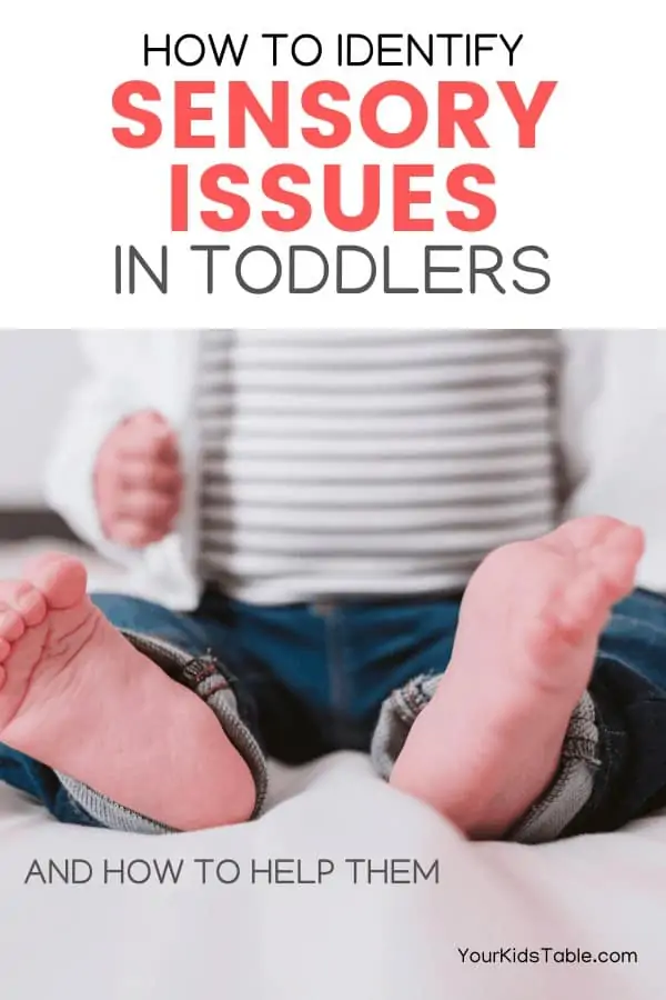 It's easy to miss signs of sensory issues in toddlers with their characteristic busyness and particularity, but these early signs for sensory sensitivity and sensory seeking can help you improve their sensory development and drastically decrease tantrums! #sensoryissues #sensoryissuesintoddlers #sensoryissuesinchildren #sensoryissuesinchildrensigns