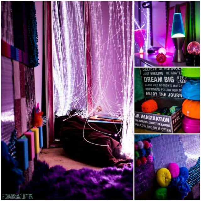 Get inspired with these easy sensory room ideas for kids! And, learn step by step how to create your own sensory room on a budget.