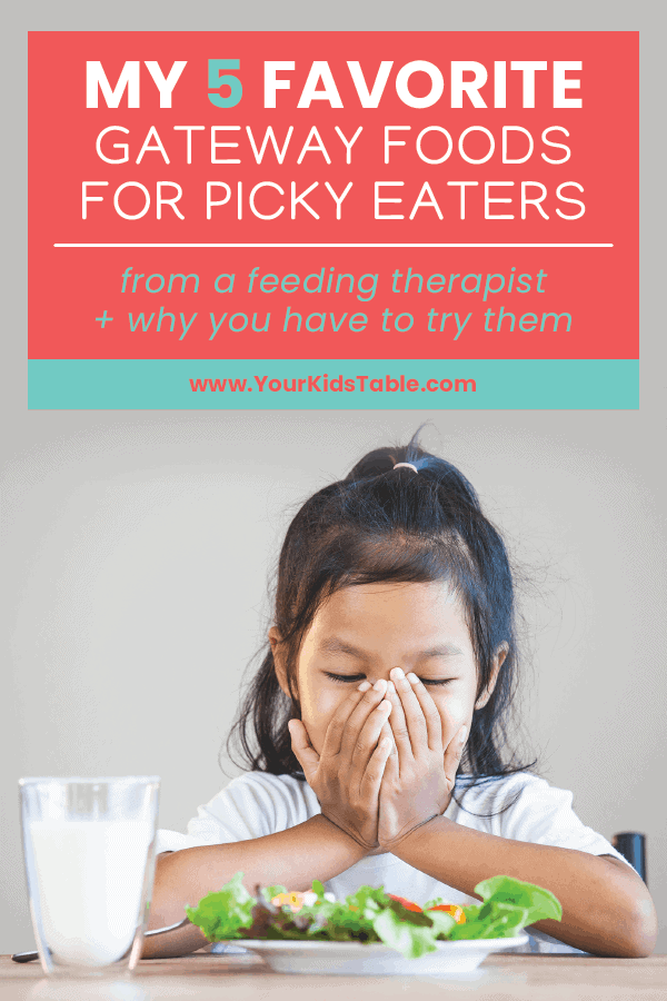 Frustrated that your picky eater won't eat any new foods? I got you, check out my 5 favorite gateway or new foods for picky eaters that can get them eating even more new foods including vegetables and protein! #pickyeating #pickyeaters #pickyeatingkids #pickyeatertoddlers