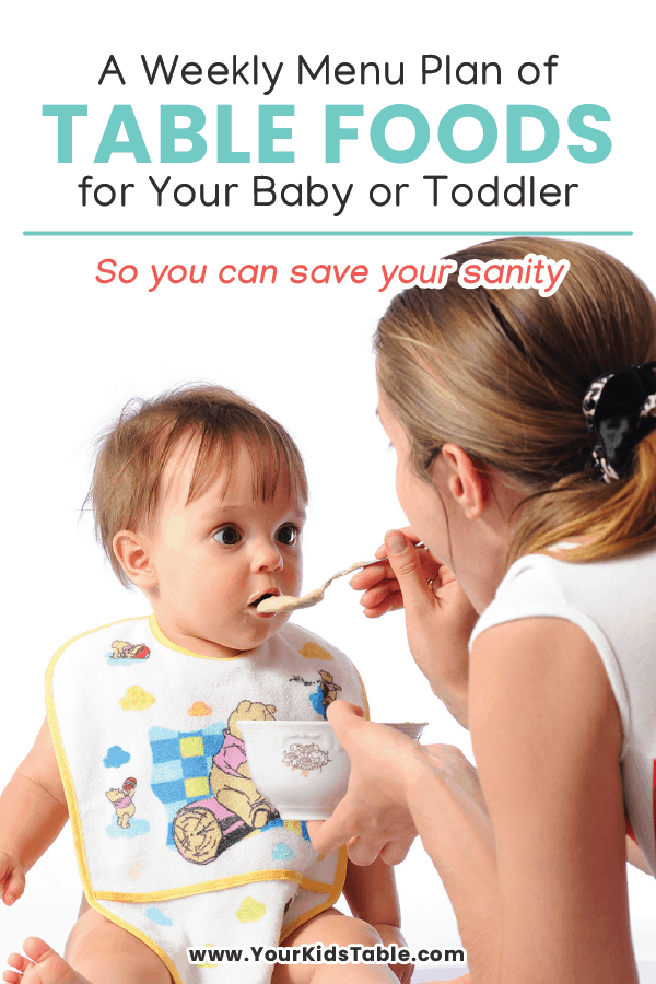 meal plan for 1 year old - Your Kid's Table