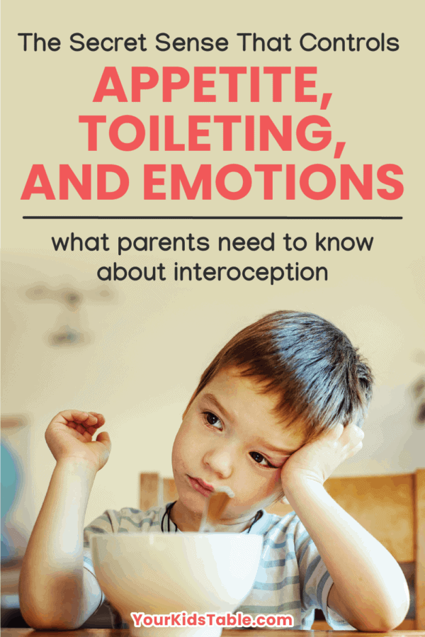 Finally understand why your child has trouble with appetite, eating too much, toileting, or big emotions. It's all related to interoception, and I'm teaching you 3 ways to help your child that struggle in these areas.  #interoception #interoceptionactivities #interoceptionactivitiesforkids #interoceptionsensoryprocessing
