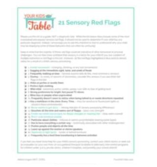 Printable – Sensory Red Flags