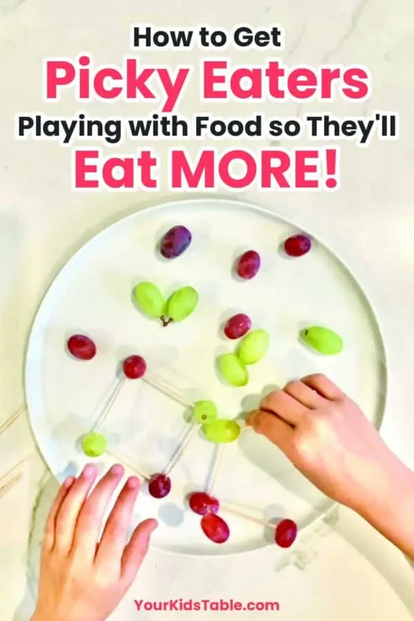 Learn dozens of ways to set up and encourage your child to play with their food so that they eat new and different foods! Playing with food is one of my favorite strategies as an occupational therapist... #foodplay #foodplayforkids