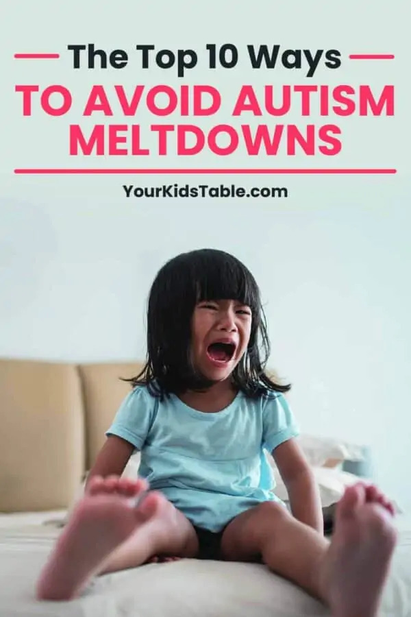 Learn 10 do-able ways to avoid autism meltdowns with your child from a pediatric OT and mom to a child with Autism. #autismmeltdown #autism