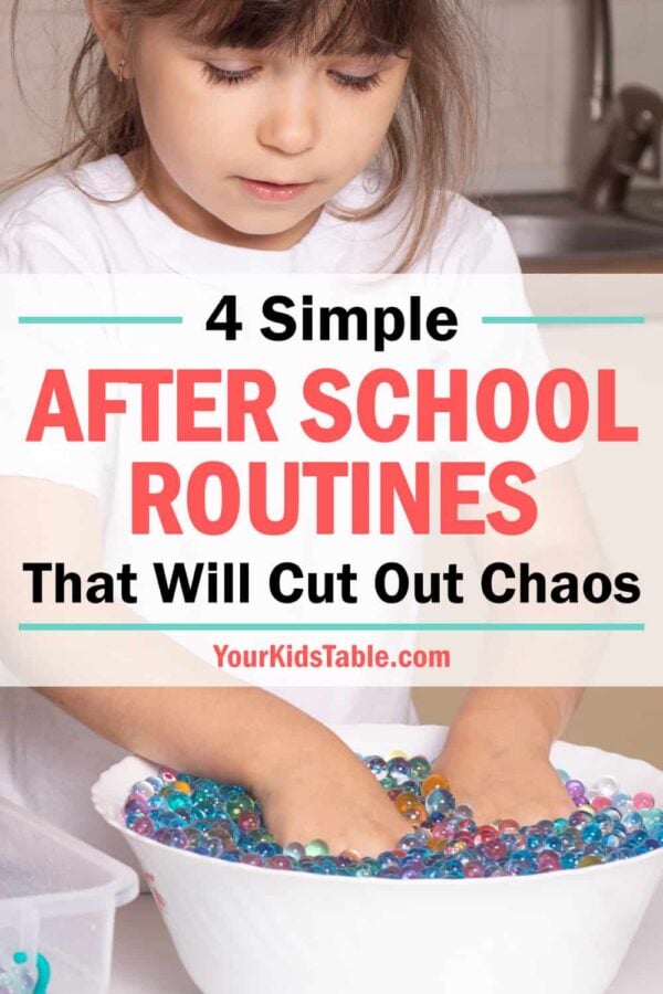 After school routines can help kids calm and transition back to being at home after a long school day. Check out these 4 simple after school routines for kids of all ages. #afterschoolroutine #afterschoolroutineforkids #afterschoolroutineactivitiesforkids