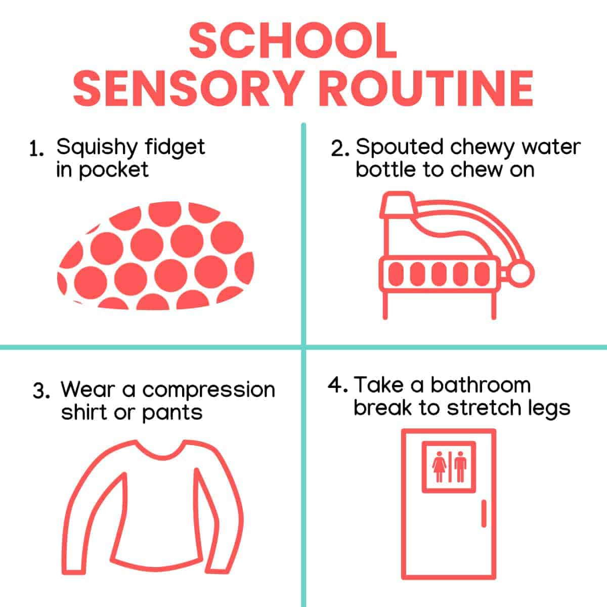 Check out these 4 easy-as-pie sensory routines that leverage simple sensory diet activities to calm, focus, and organize kids from morning to bedtime. 
