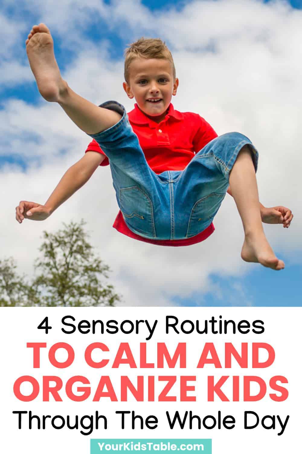 Check out these 4 easy-as-pie sensory routines that leverage simple sensory diet activities to calm, focus, and organize kids from morning to bedtime. 