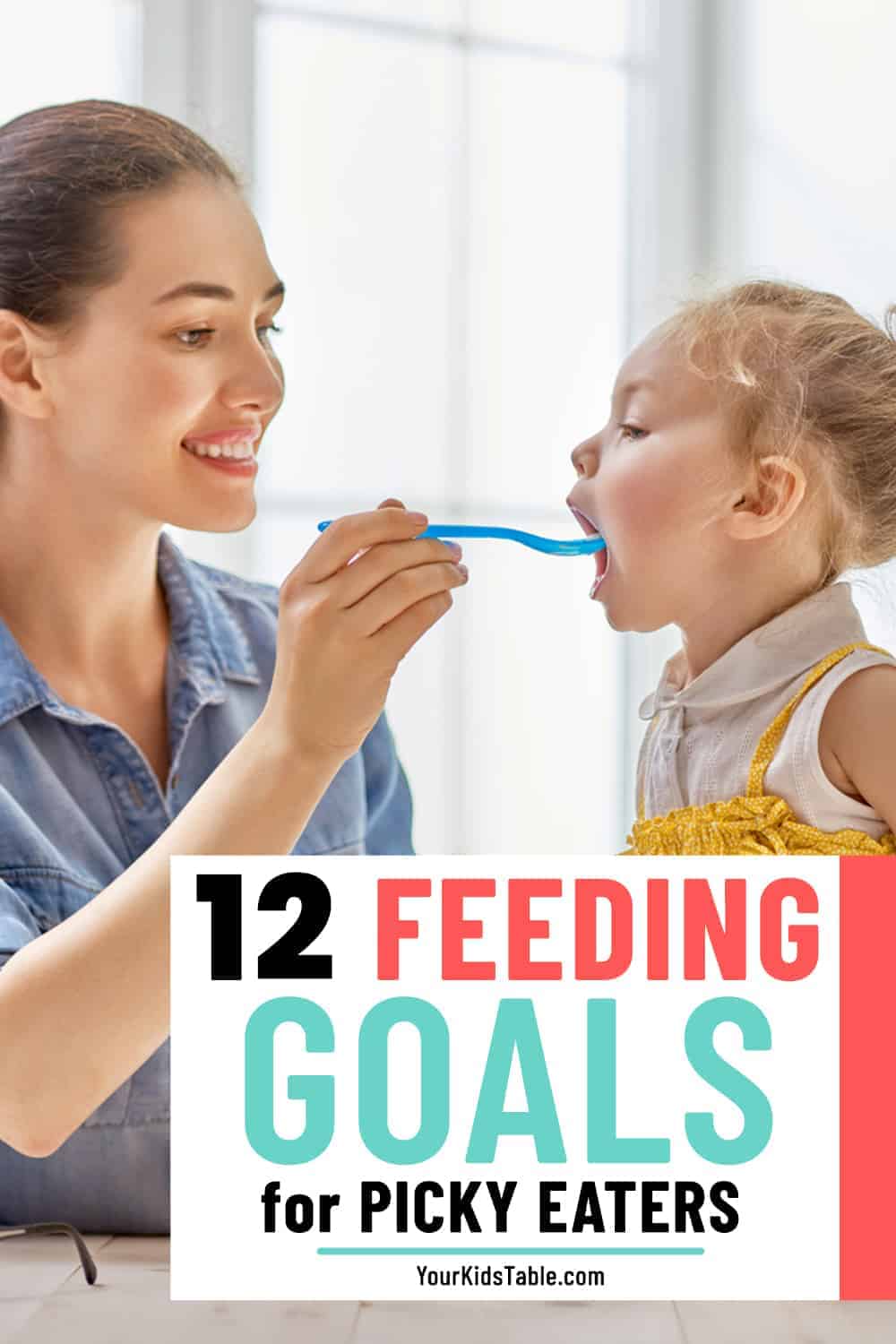 Get inspired with the list of feeding goals for picky eaters that's perfect for OT's and speech therapist's that are providing pediatric feeding therapy!