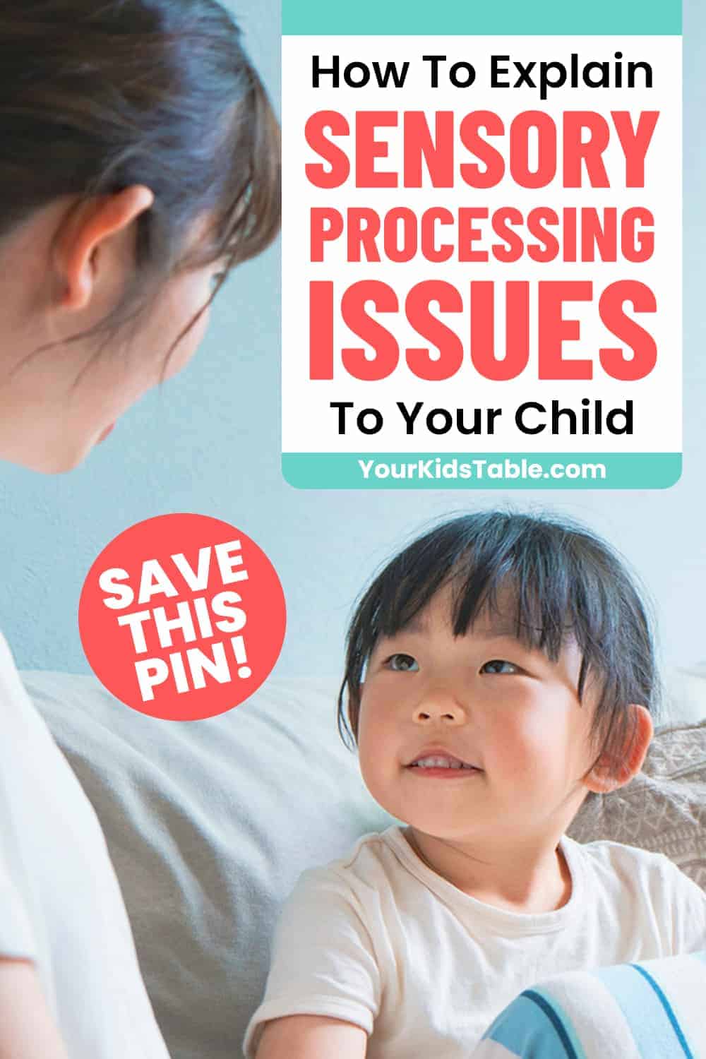 Teaching your child about sensory processing issues or Sensory Processing Disorder helps kids feel empowered and advocate for their own needs. Learn how to explain it all simply to your child! 