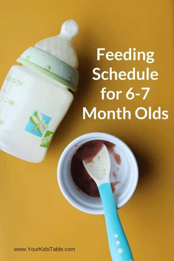 Get a printable 6 month old feeding schedule with helpful tips to use and adjust for your baby through the end of their 7th month. And, grab some bonus feeding tips that will help you safely and confidently feed your baby!