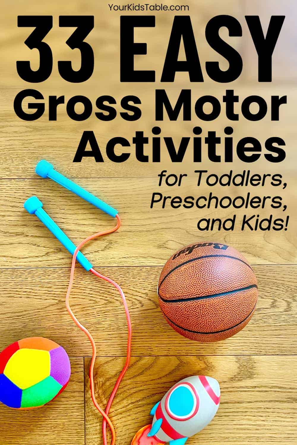 Your kids will love these gross motor skill activities, for toddlers, preschoolers, kindergarten or school aged. Plus, benefits of gross motor activities. Tons of ideas to try for large motor!