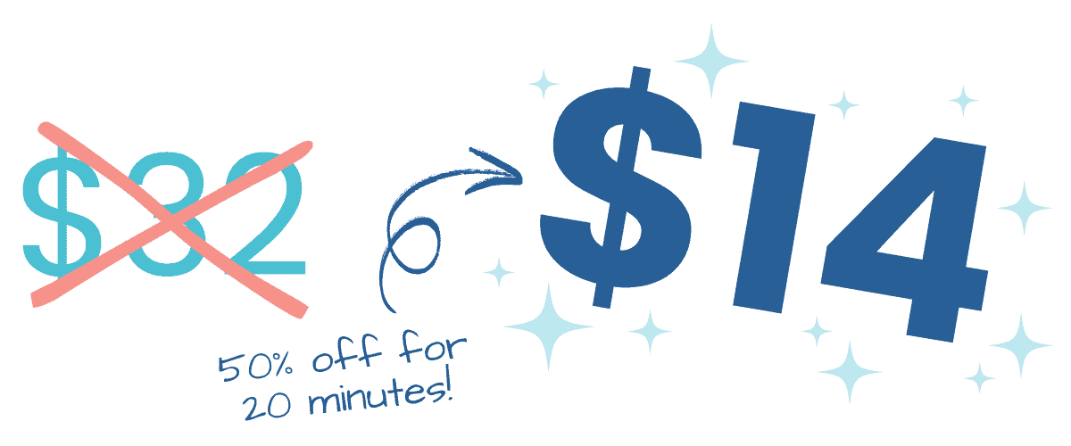 not $32, but $14! 50% off for the next 20 minutes!